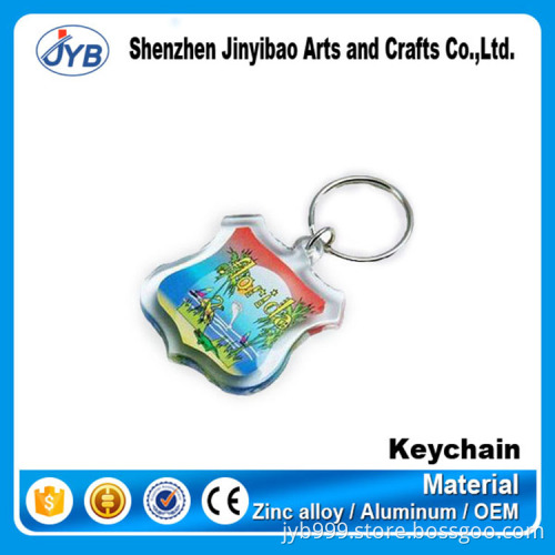 hot sale custom picture inside plastic acrylic oval shaped keychain